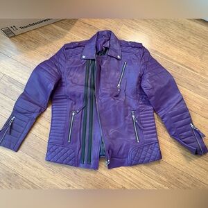 Purple Leather Jacket Unisex New In Packaging *see sizing chart*